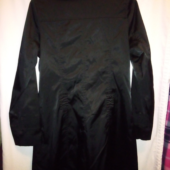 Mossimo coat women's long black midi trench light rain jacket size small - Picture 4 of 5